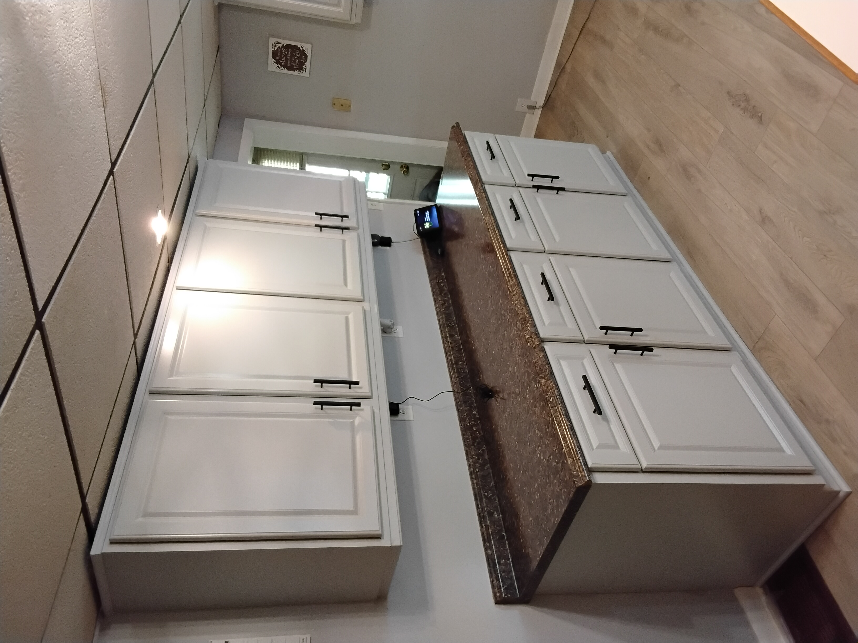 Brown cabinet installation